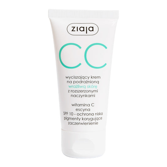 Ziaja CC Calming Cream for Sensitive Skin with Redness and Enlarged Capillaries SPF 10 50ml