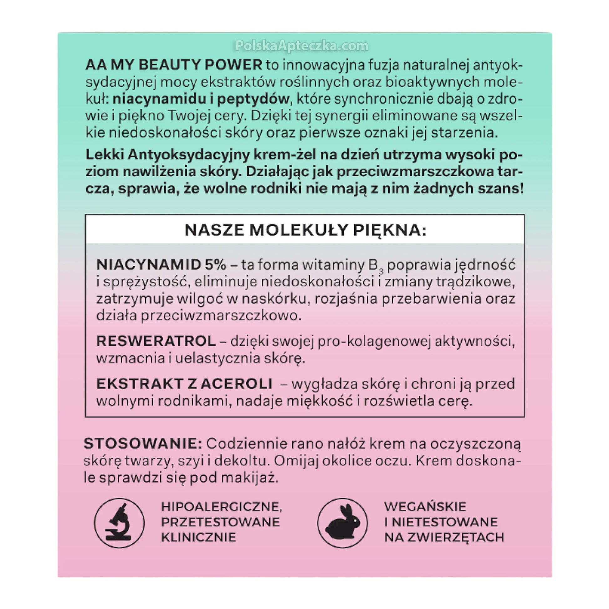 AA Oceanic, MY BEAUTY POWER NIACYNAMID 5% Antyoksydacyjny krem-żel na dzień 50 ml