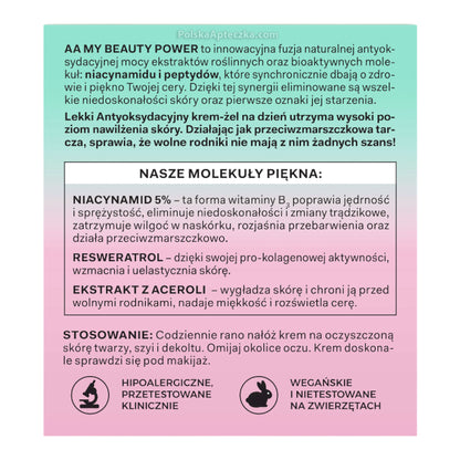 AA Oceanic, MY BEAUTY POWER NIACYNAMID 5% Antyoksydacyjny krem-żel na dzień 50 ml