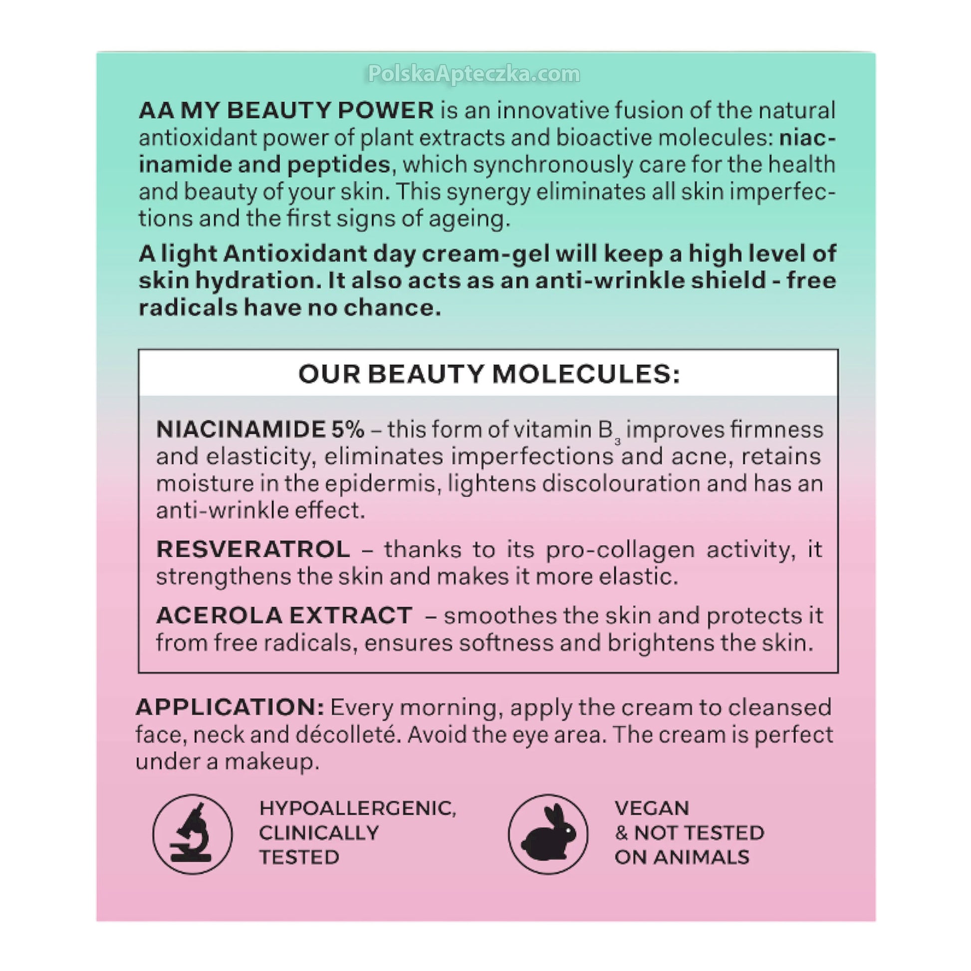 AA Oceanic, MY BEAUTY POWER NIACYNAMID 5% Antyoksydacyjny krem-żel na dzień 50 ml