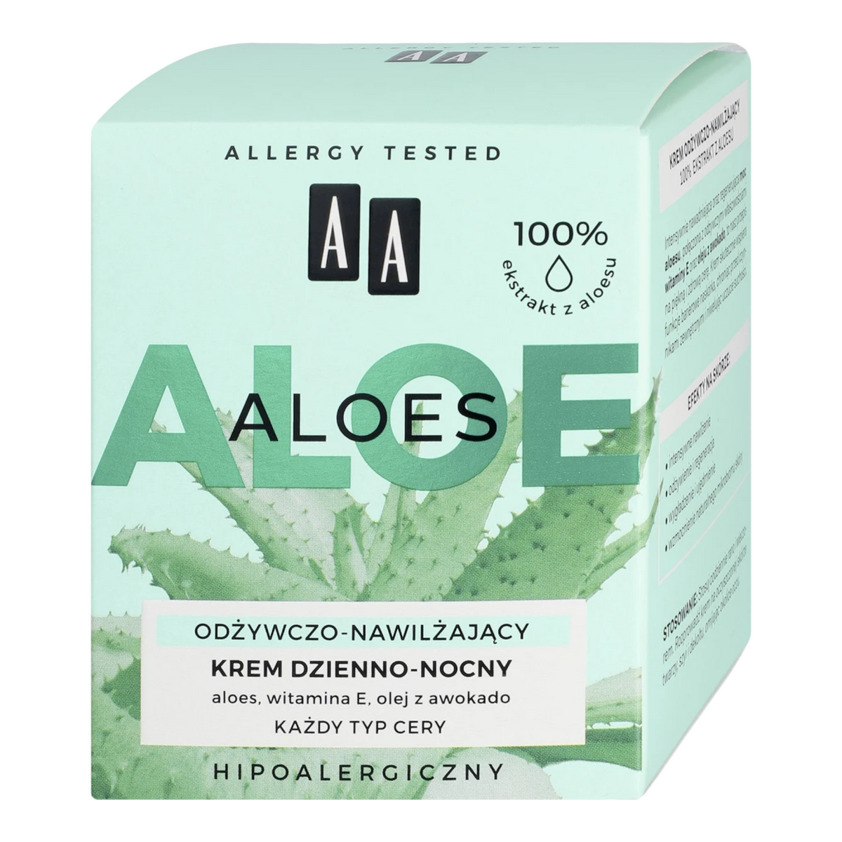 AA Aloe Day & Night Face Cream – Hypoallergenic with Aloe & Avocado –  Apteczka