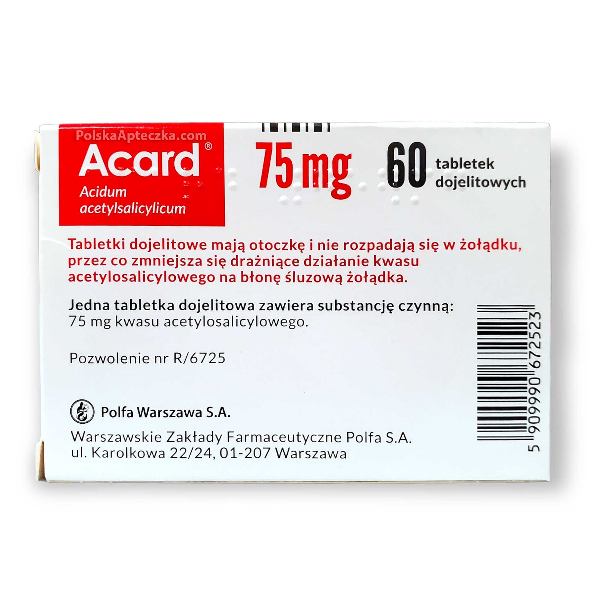 acard 75mg tablets polish pharmacy
