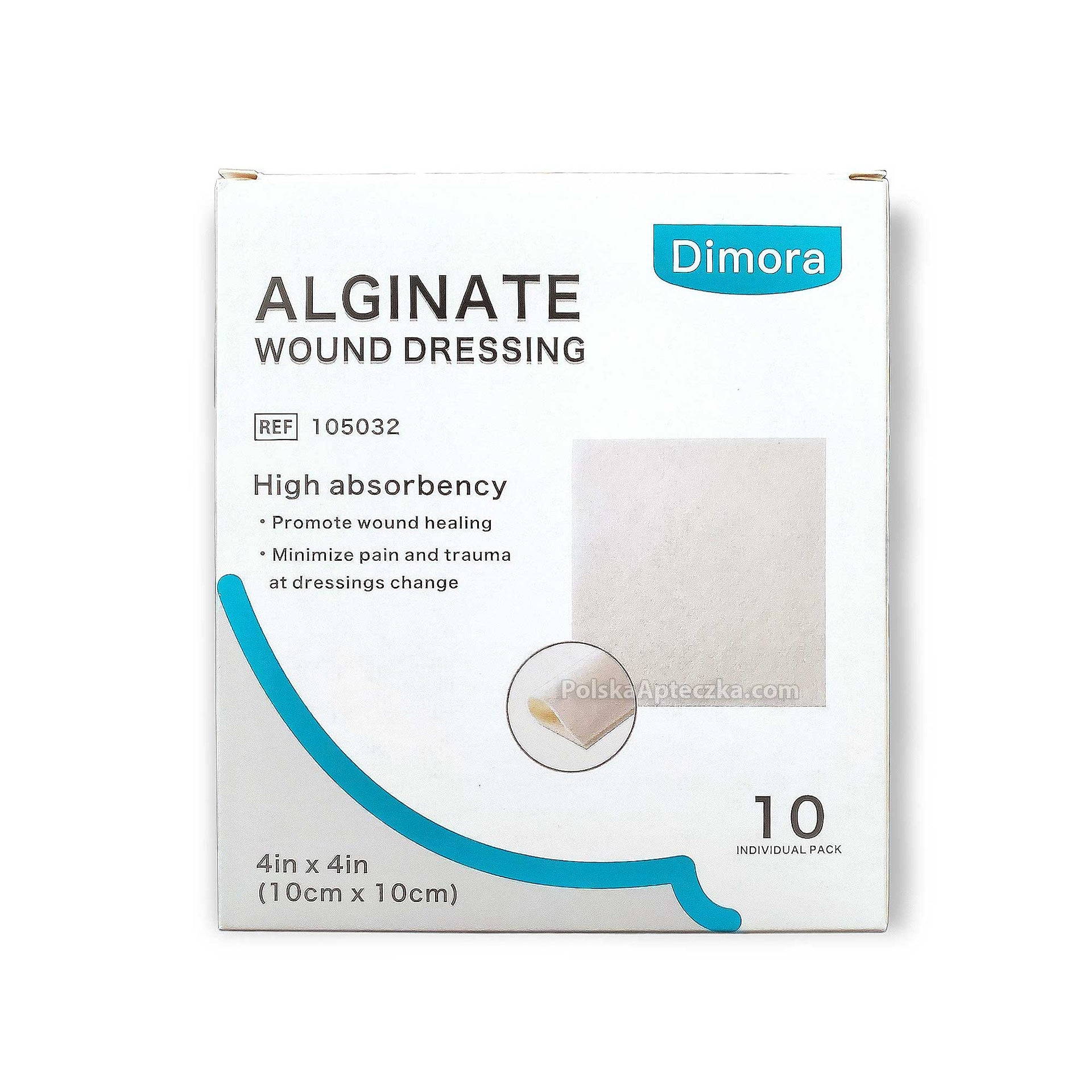 Alginate Wound Dressing 4"x4" (10cm x 10cm) 10 dressings Apteczka Alginate Wound Dressing 4"x4" (10cm x 10cm) 10 dressings Apteczka