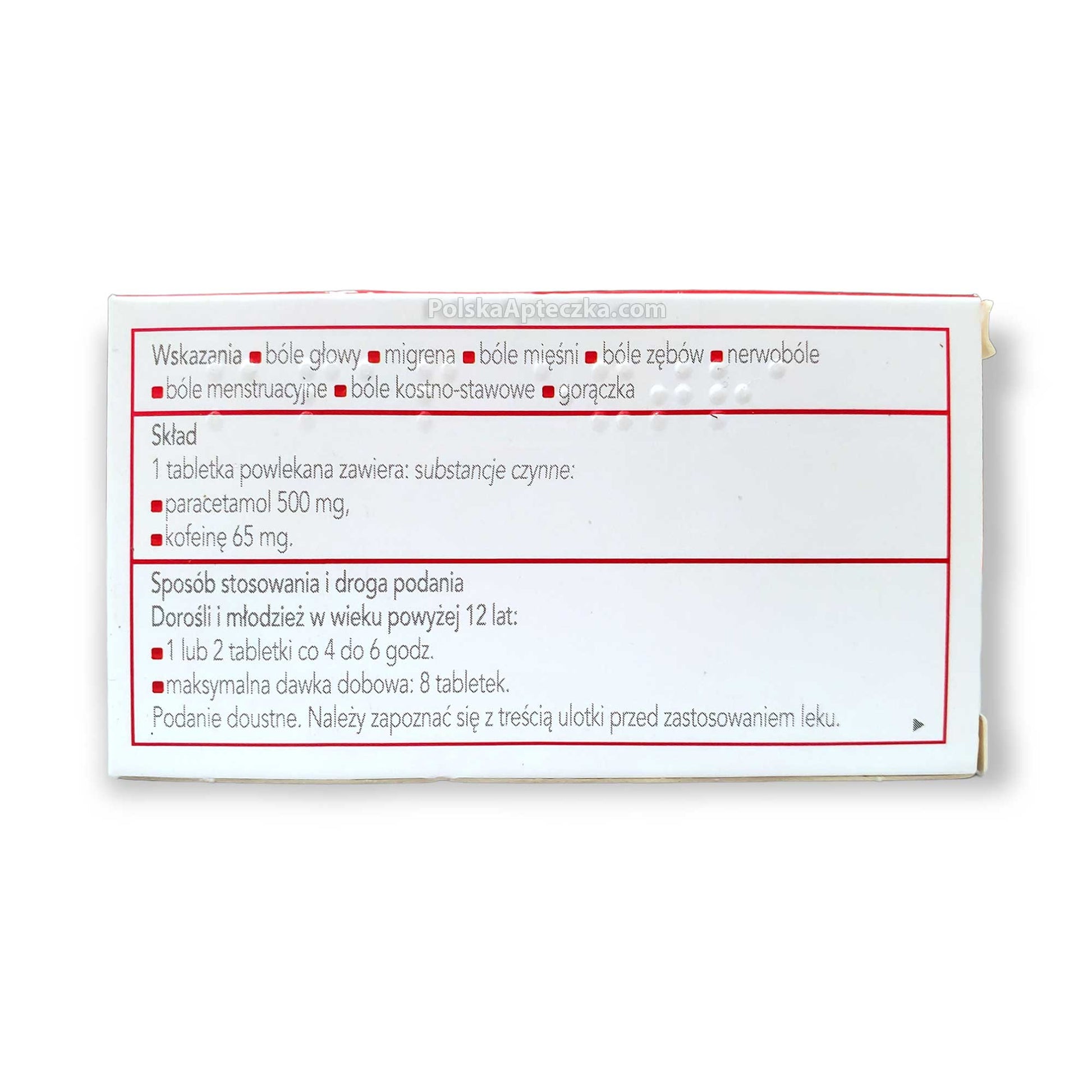 Apap Extra, lek przeciwbólowy i przeciwgorączkowy, 50 tabletek