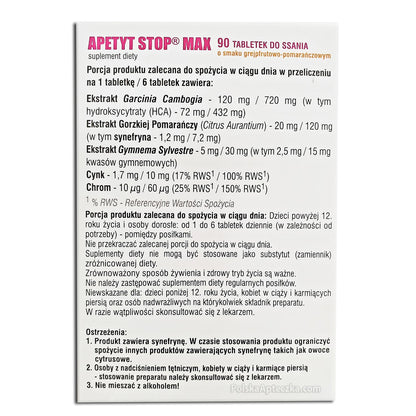 Apetyt Stop Max, tabletki do ssania, 90 szt.