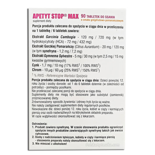 Apetyt Stop Max, tabletki do ssania, 90 szt.