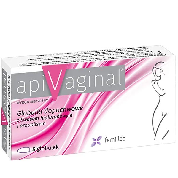 Apivaginal globulki z kwasem hialuronowym i propolisem