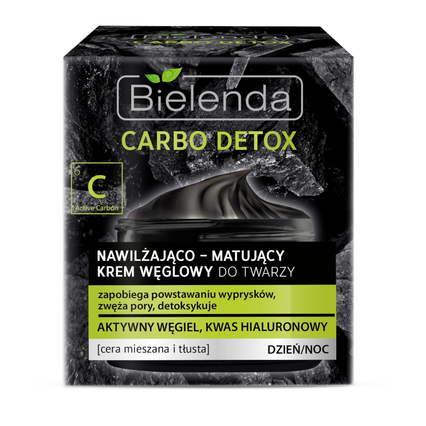 Bielenda, Carbo Detox, Nawilzajaco-matujacy krem weglowy do twarzy dzien i noc 50 g