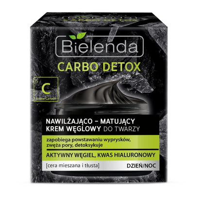 Bielenda, Carbo Detox, Nawilzajaco-matujacy krem weglowy do twarzy dzien i noc 50 g