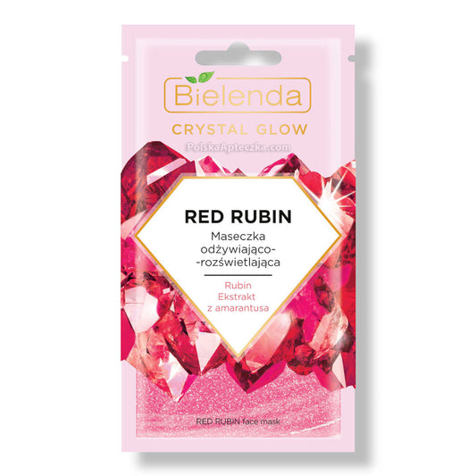 Bielenda, Crystal Glow, Red Rubin maseczka odżywiająco-rozświetlająca 8 g