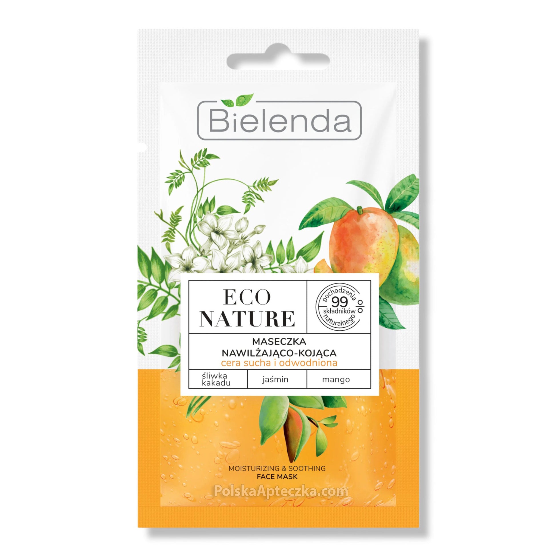 Bielenda, Eco Nature, Maseczka do twarzy nawilzajaco-kojaca Sliwka kakadu+jasmin+mango 8 g