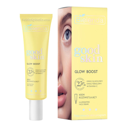 Bielenda, Good Skin, Glow Boost Krem rozjasniajacy, kwas glikolowy witamina C kwas ferulowy 50 ml