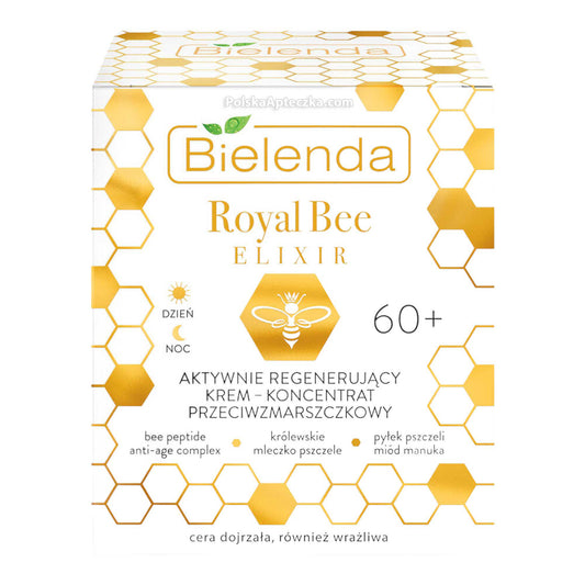 Bielenda, Royal Bee Elixir, 60+ Aktywnie regenerujacy krem - koncentrat przeciwzmarszczkowy na dzien i noc 50 g