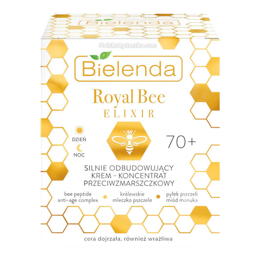 Bielenda, Royal Bee Elixir, 70+ Silnie odbudowujacy krem-koncentrat przeciwzmarszczkowy na dzien i noc 50 g