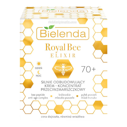 Bielenda, Royal Bee Elixir, 70+ Silnie odbudowujacy krem-koncentrat przeciwzmarszczkowy na dzien i noc 50 g