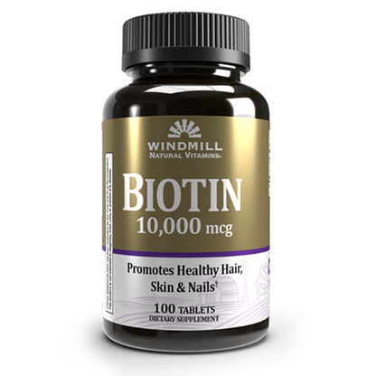 Biotin 10,000mcg (10mg), 100 tabletek, Windmill