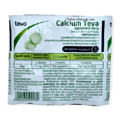 Calcium Teva, effervescent calcium, 14 tablets