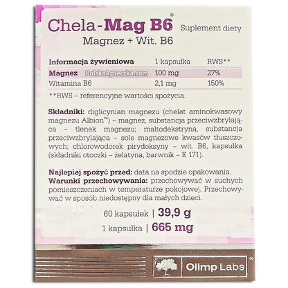 chela mag b6 60 capsules USA