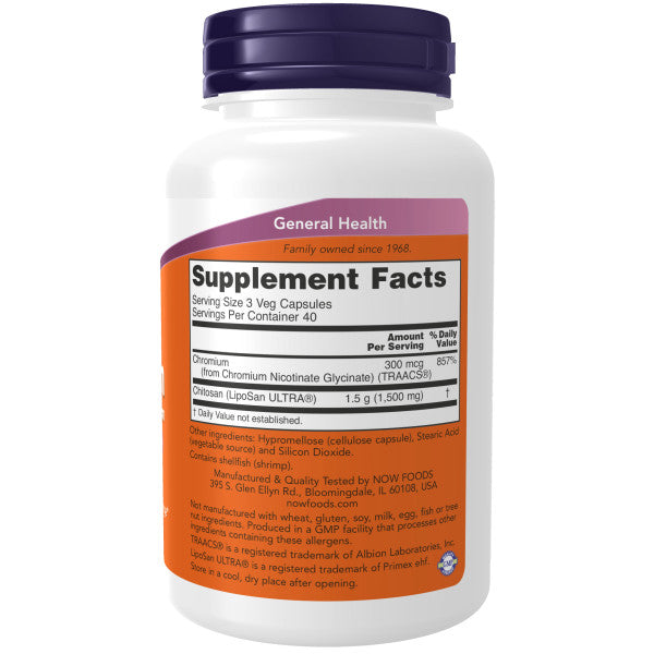Chitosan 500 mg plus Chromium - 120 Veg Capsules