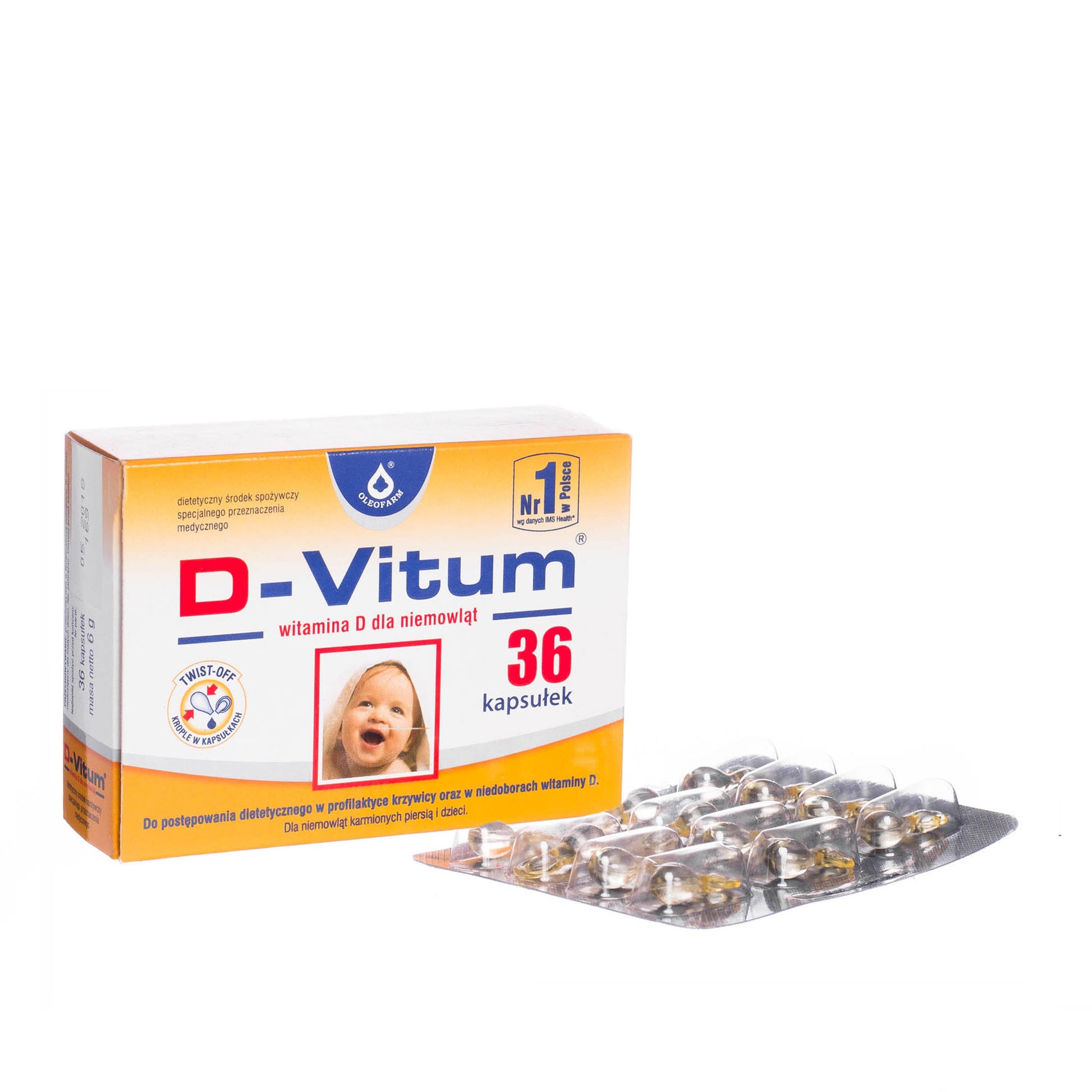 D-Vitum - witamina D dla niemowląt, 36 kapsułek - Apteczka | Proton Nutrition