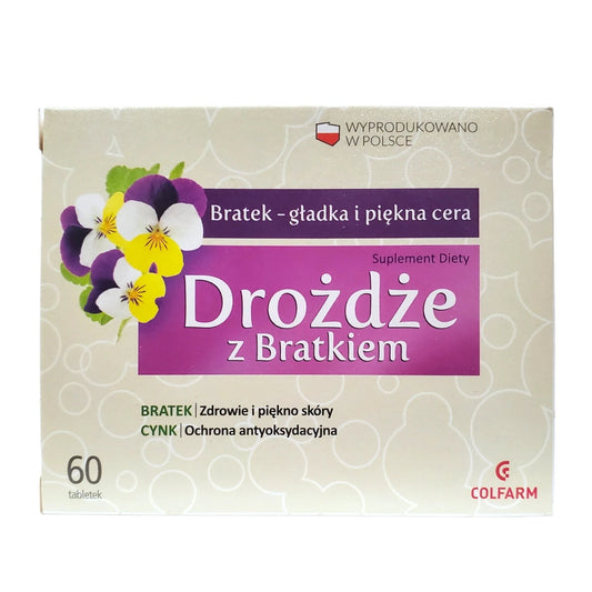 Drożdże z Bratkiem 60 tabletek, Colfarm