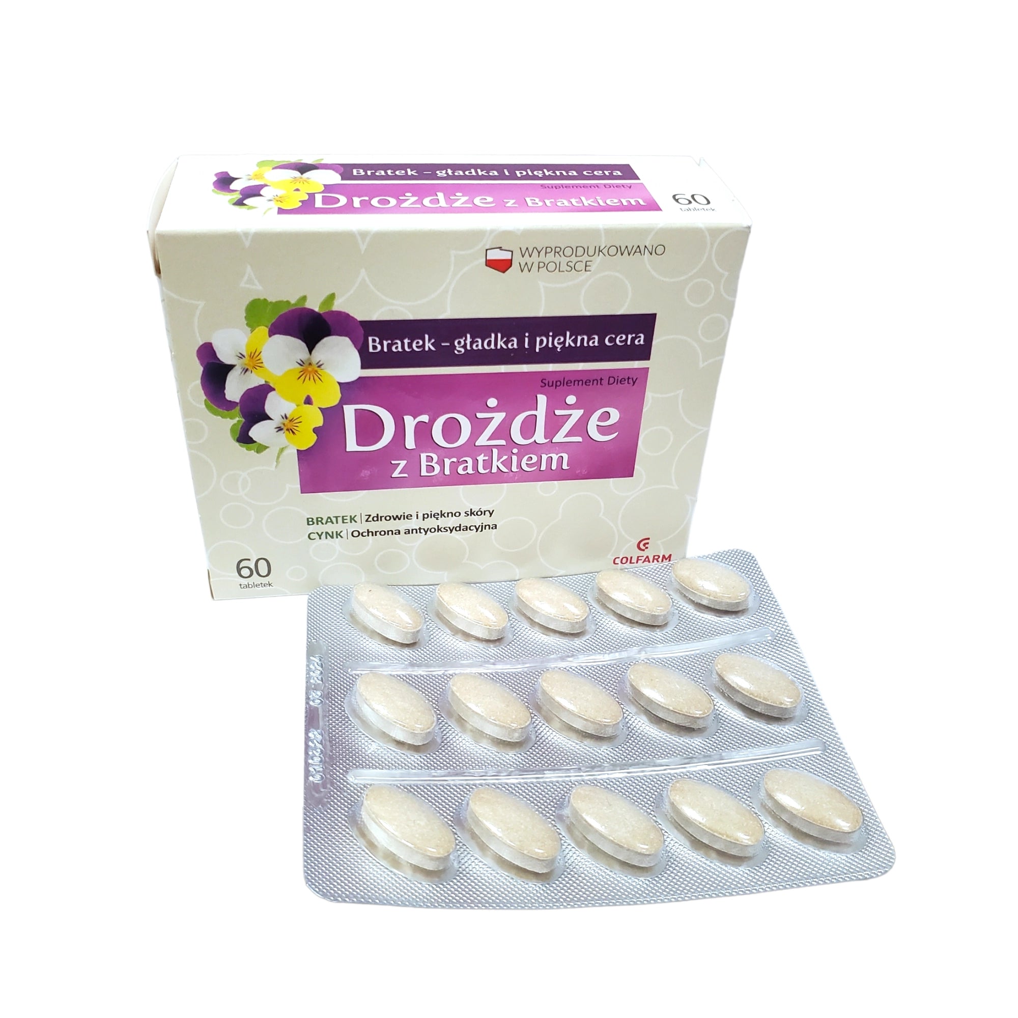 Drożdże z Bratkiem 60 tabletek, Colfarm