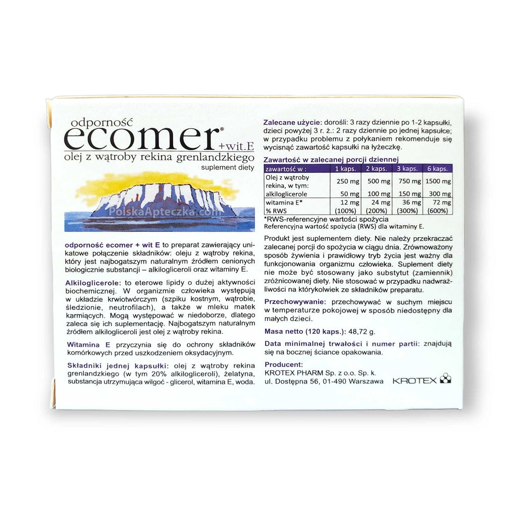 Ecomer  + wit. E, 120 capsules, Krotex Pharm