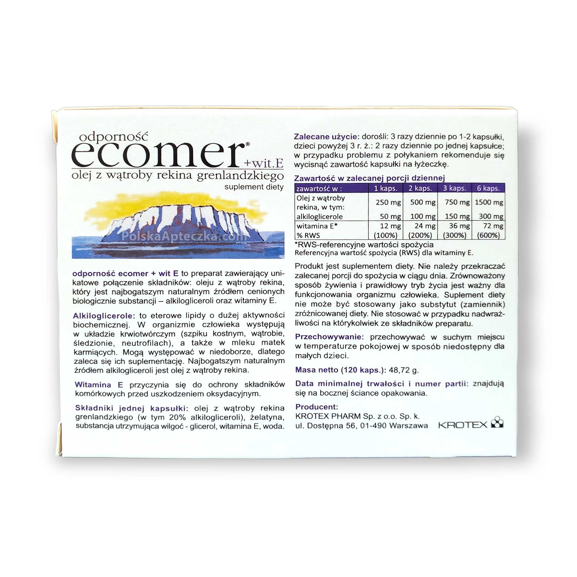 Ecomer  + wit. E, 120 capsules, Krotex Pharm