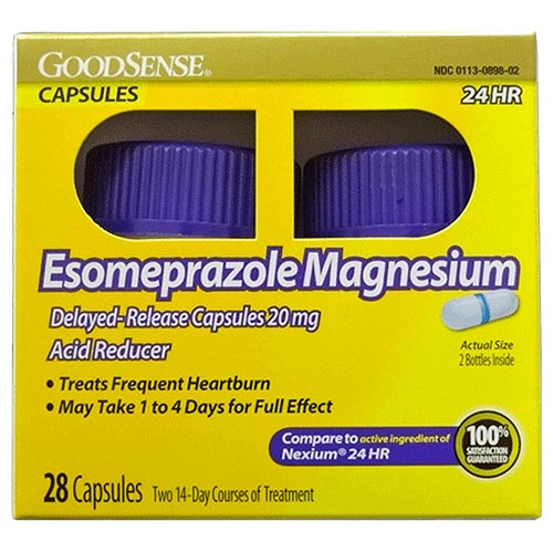 Esomeprazole 28 capsules, GoodSense