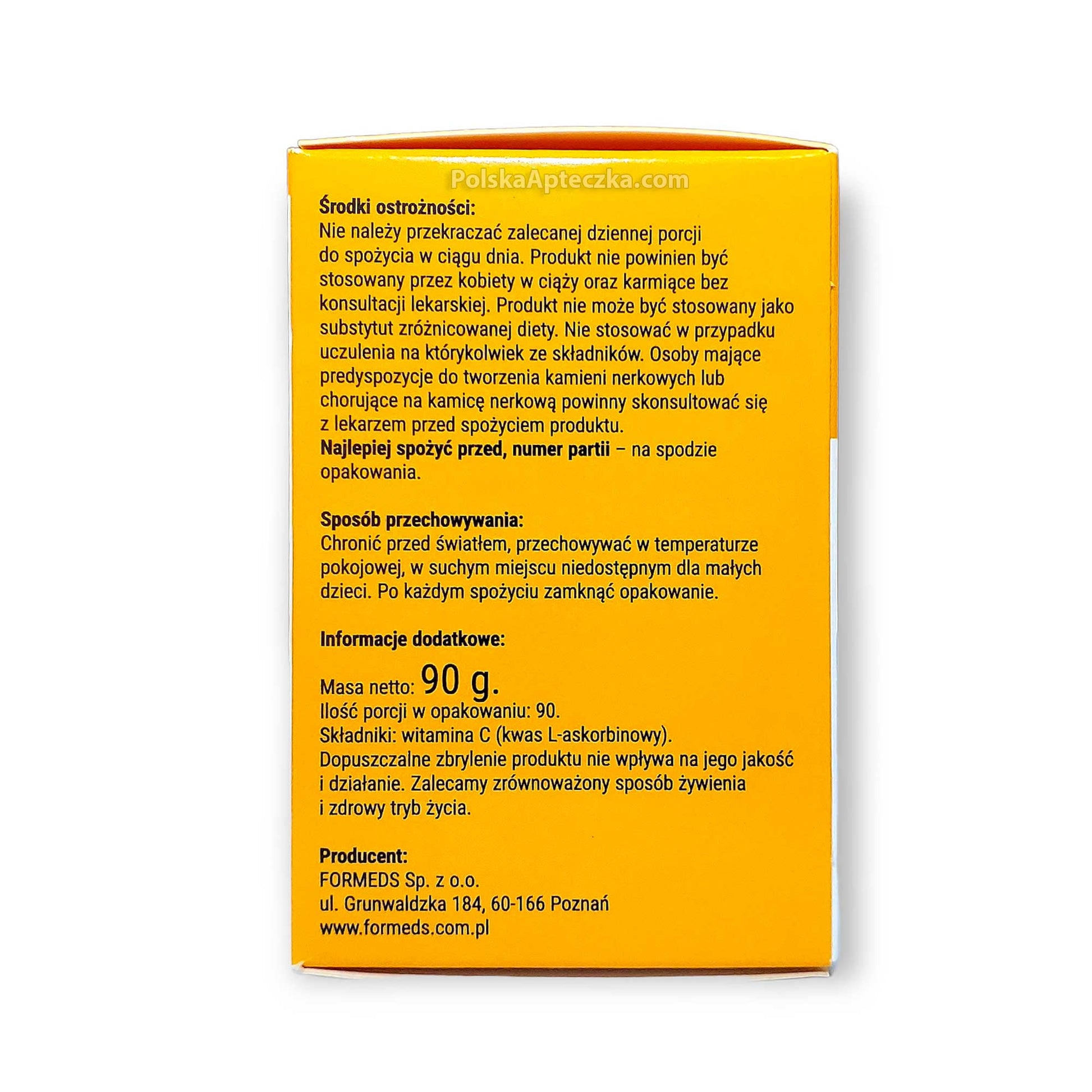 F-Vit C 1000, Lewoskrętna Witamina C Proszek 90g