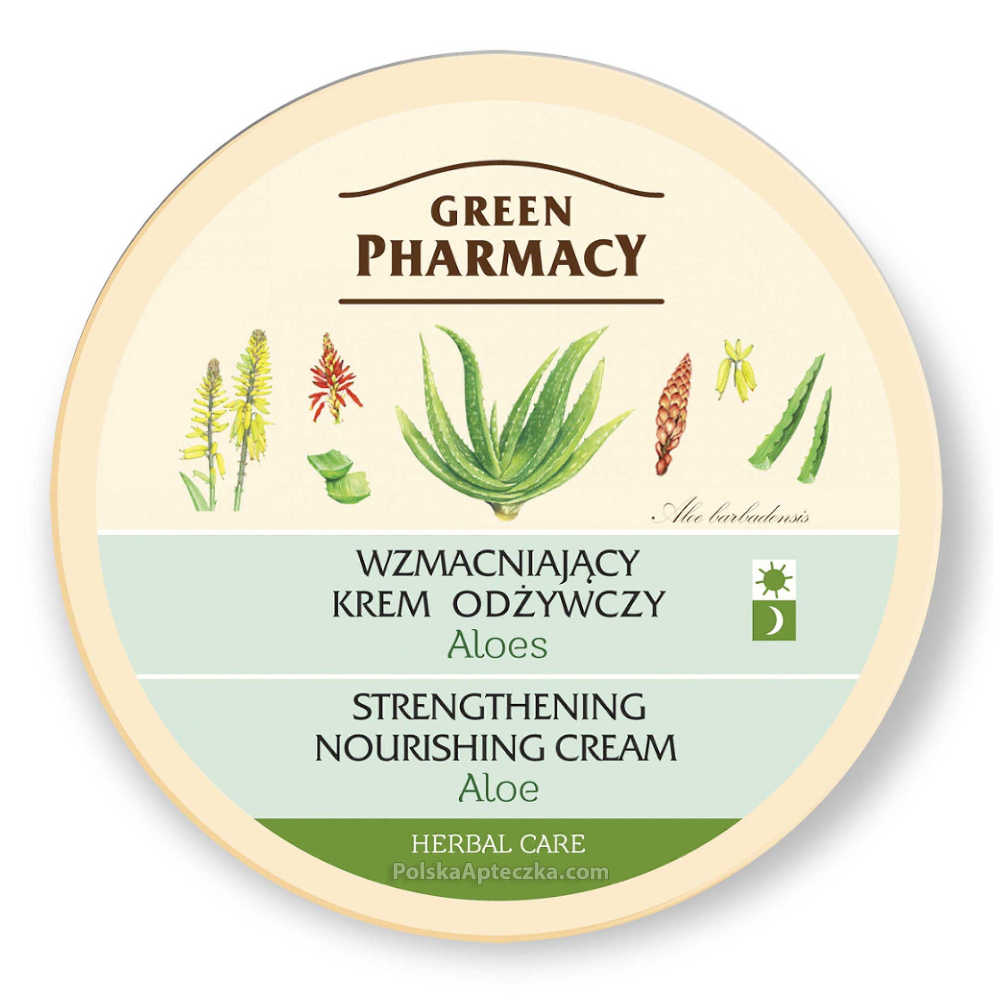Green Pharmacy, Aloes krem do twarzy odżywczy wzmacniający, 150 ml