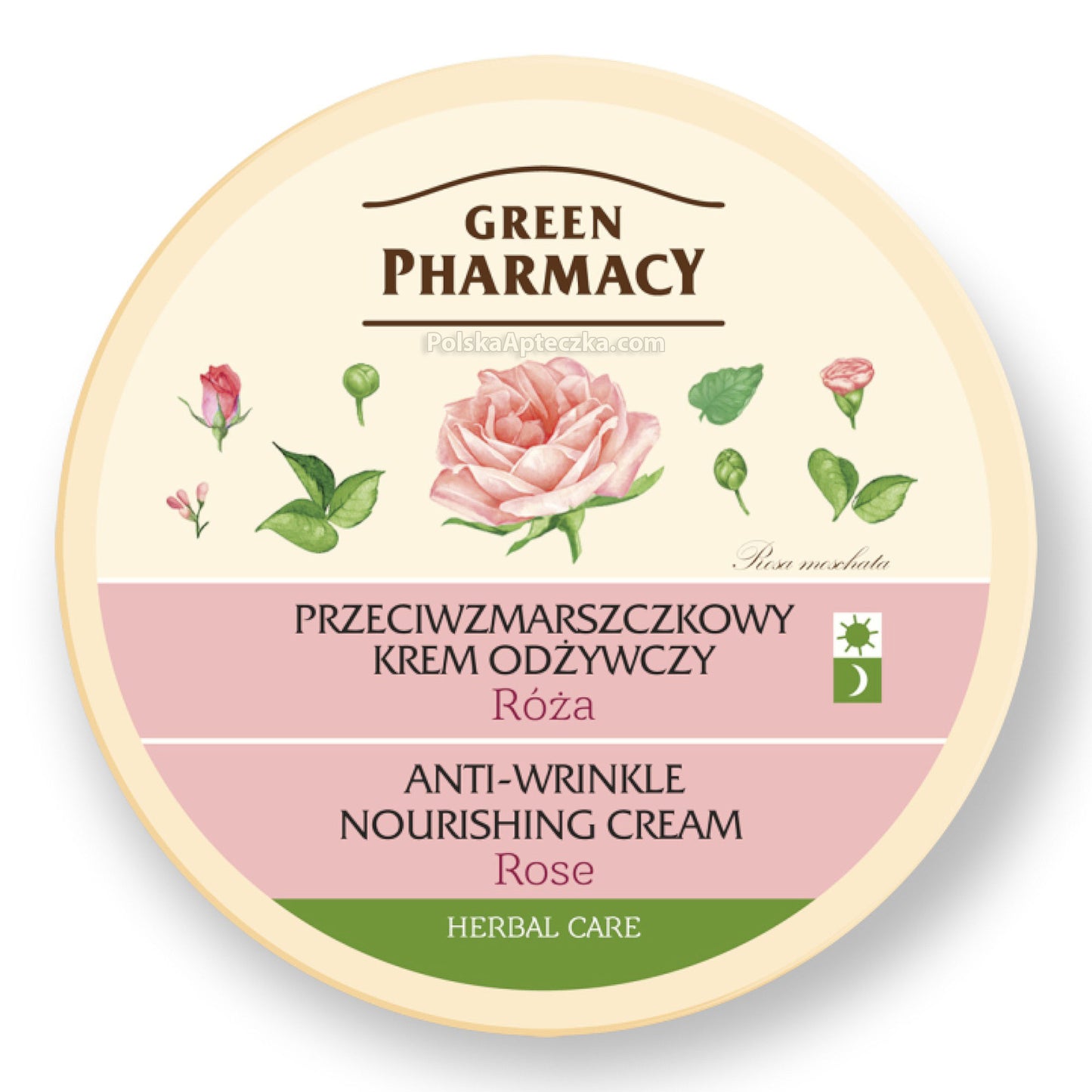 Green Pharmacy, Róża krem do twarzy przeciwzmarszczkowy odżywczy, 150 ml