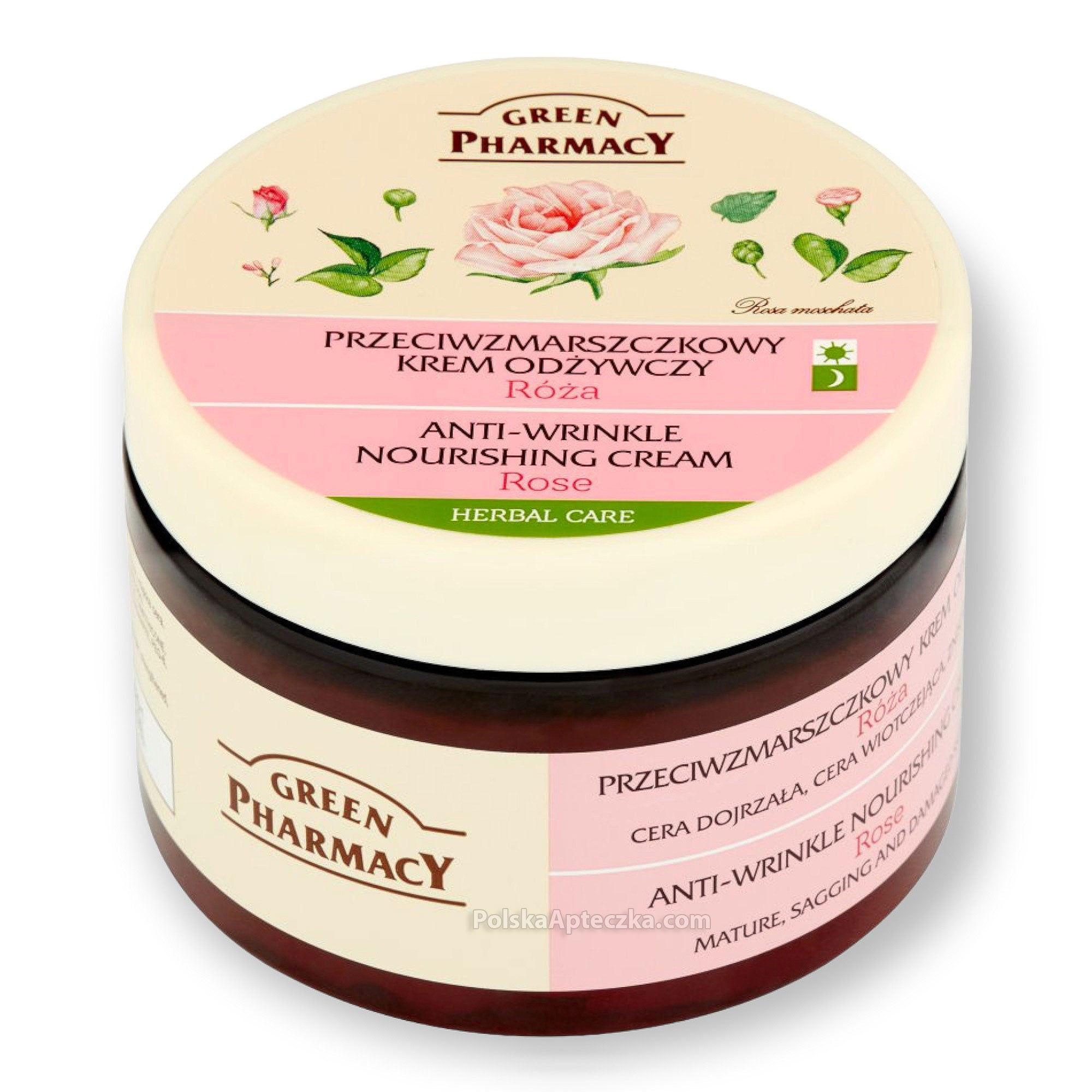 Green Pharmacy, Róża krem do twarzy przeciwzmarszczkowy odżywczy, 150 ml