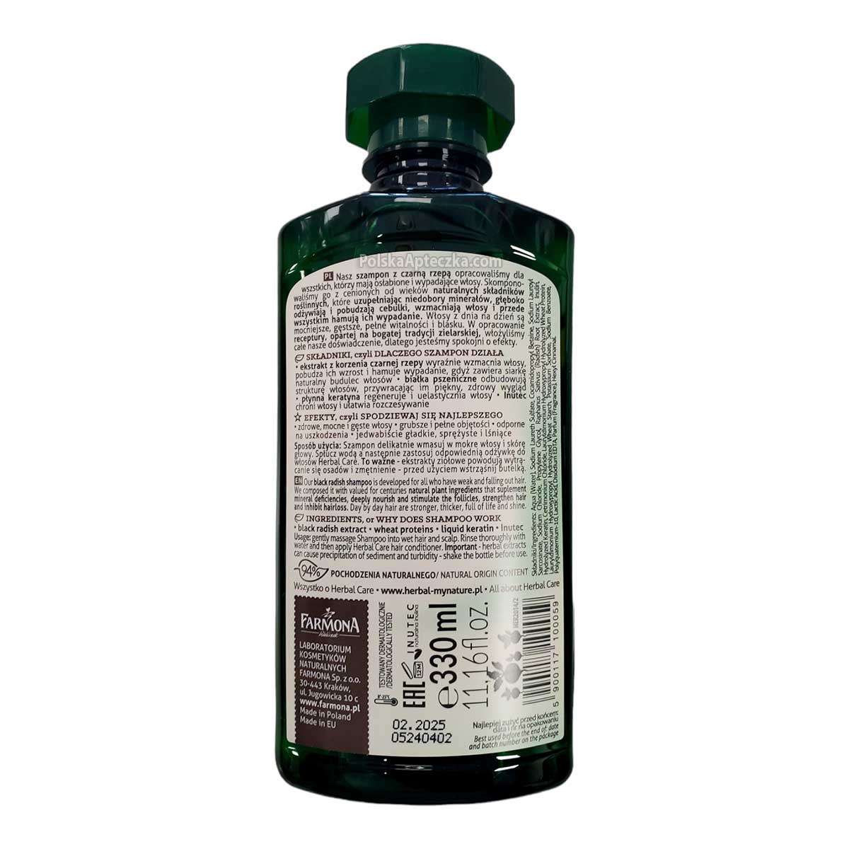 Szampon do włosów Czarna Rzepa, 330ml, Herbal Care