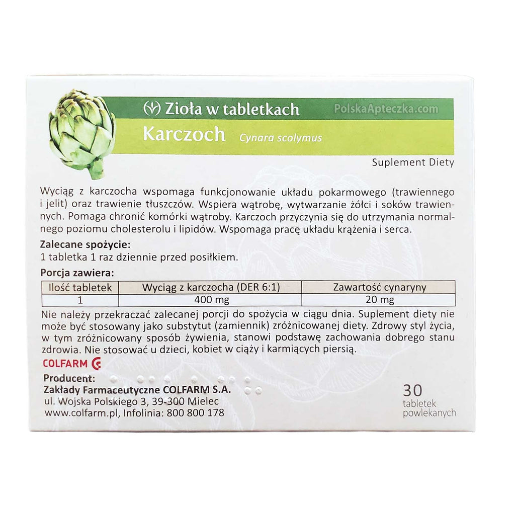 Karczoch 30 tabletek, Colfarm