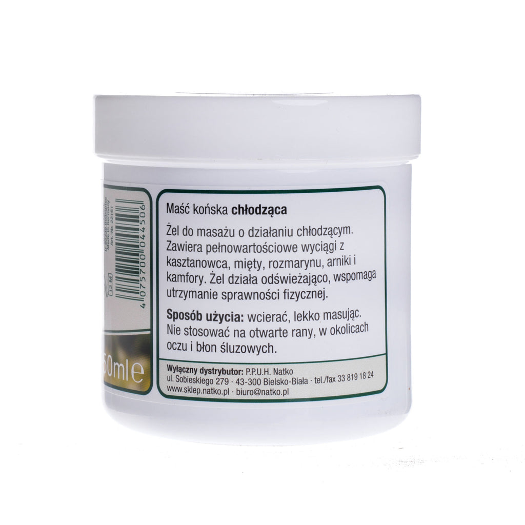 Kräuterhof Pferdebalsam Herbal Cooling Gel for Muscles and Joints – 250ml side view