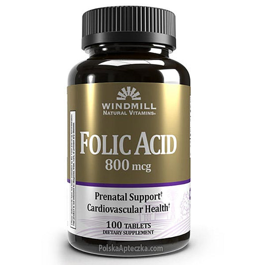 Folic Acid | Kwas Foliowy 800mcg, 100 tabletek
