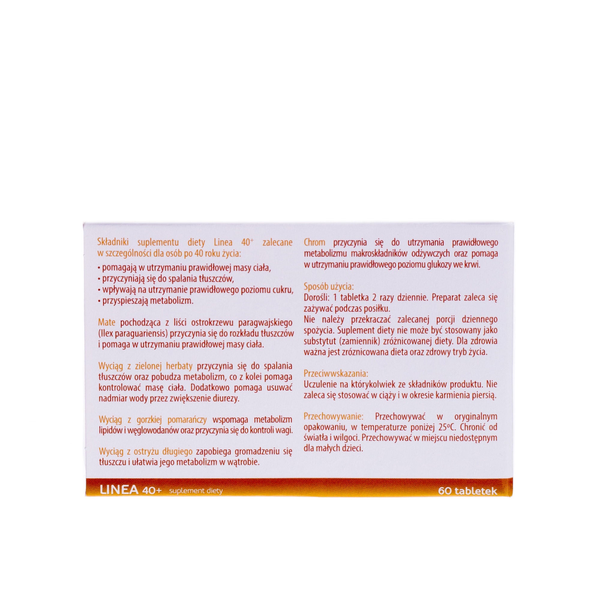 Linea 40+, 60 tabletek - Apteczka | Proton Nutrition