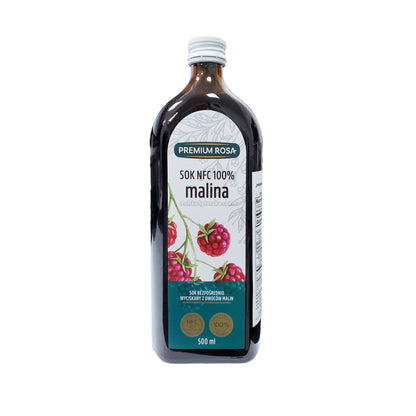 Malina, Sok z malin 100%, 500ml, Premium Rosa
