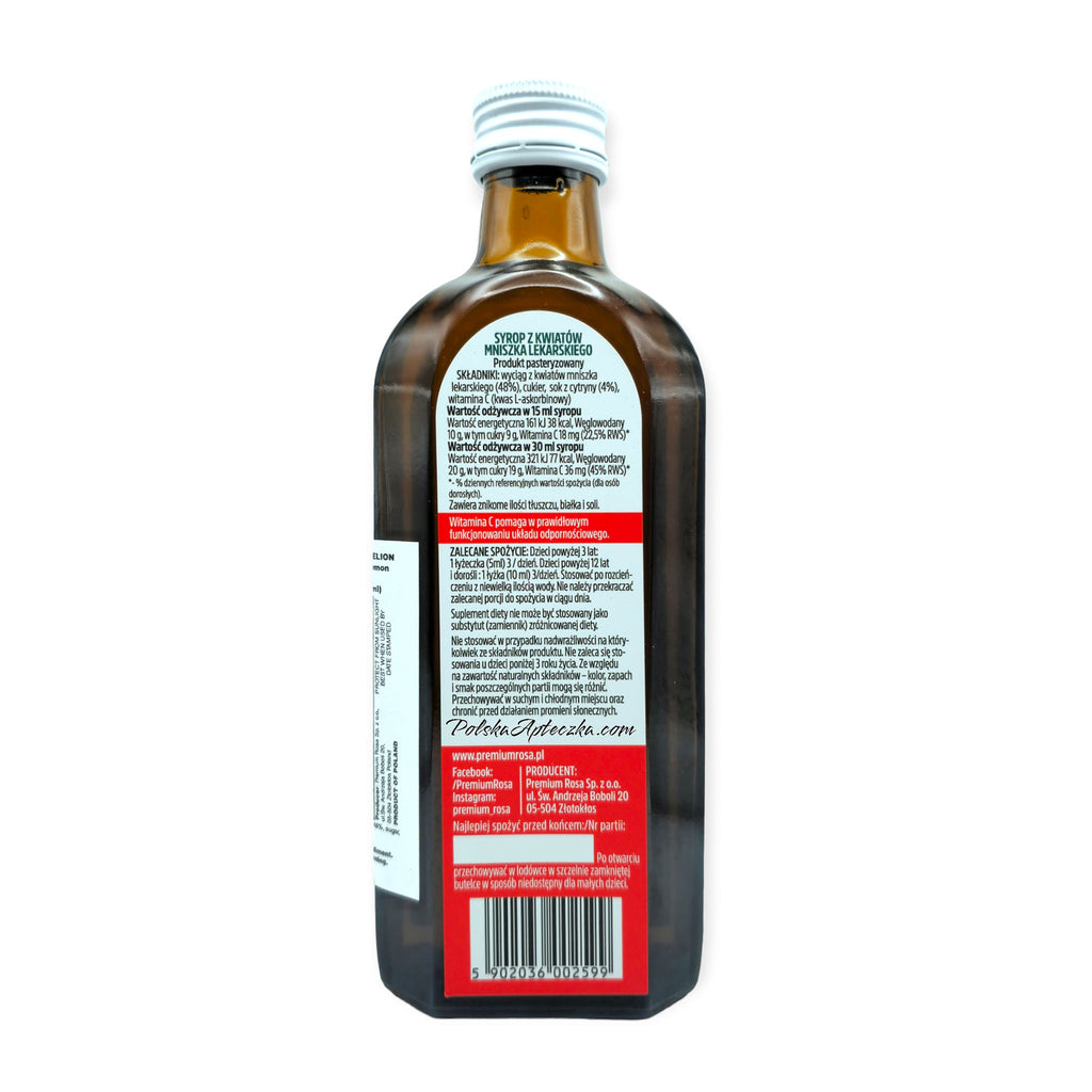 mniszek lekarski syrop 250ml