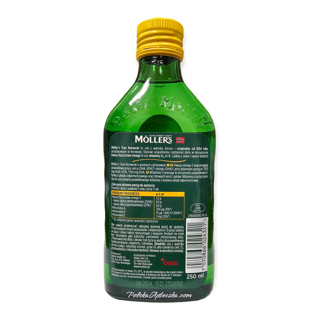 Moller's Tran Norweski Cytrynowy 250ml