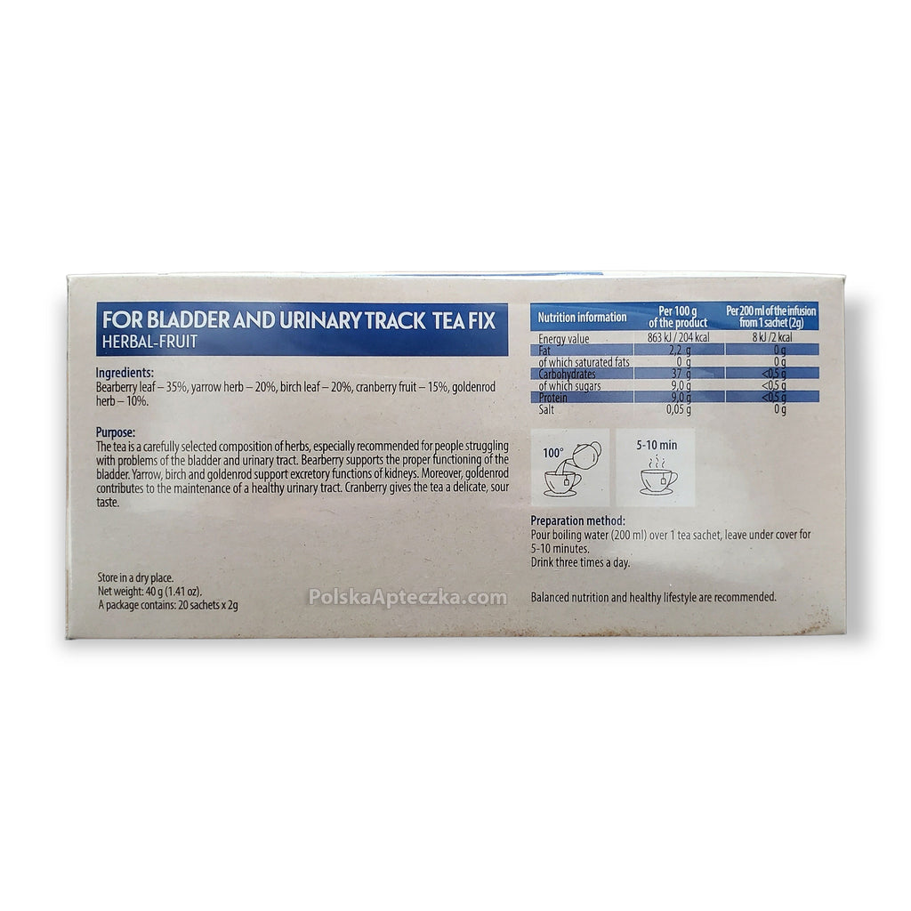 Na Pęcherz i Drogi Moczowe Herbatka fix, 20 saszetek, Herbapol