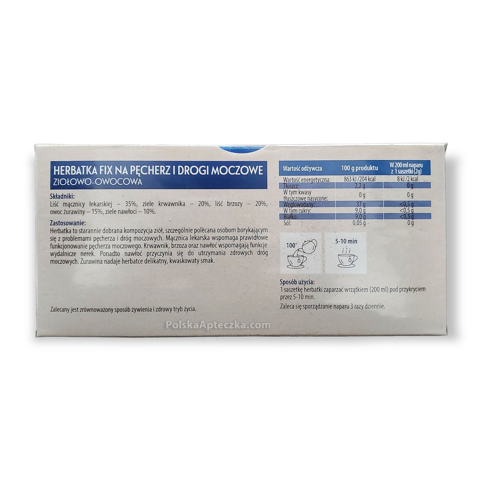 Na Pęcherz i Drogi Moczowe Herbatka fix, 20 saszetek, Herbapol
