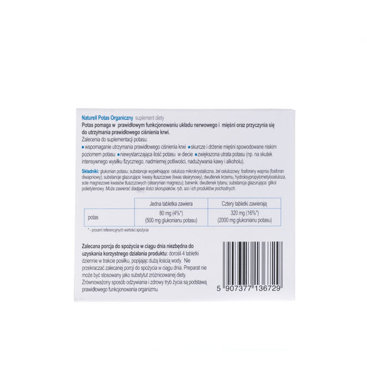 Potas Organiczny 100 tabletek Naturell