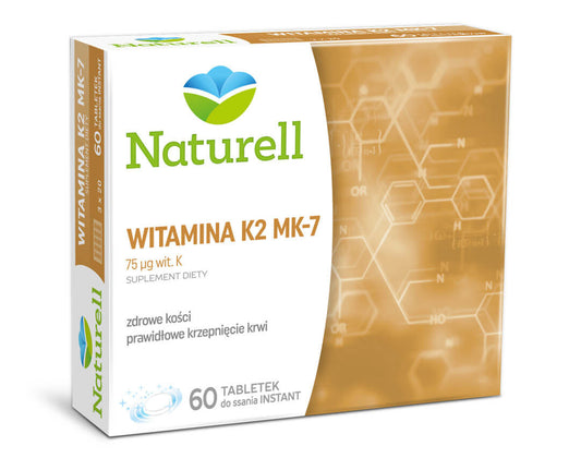 Naturell Witamina K2 MK-7, suplement diety, 60 tabletek do ssania