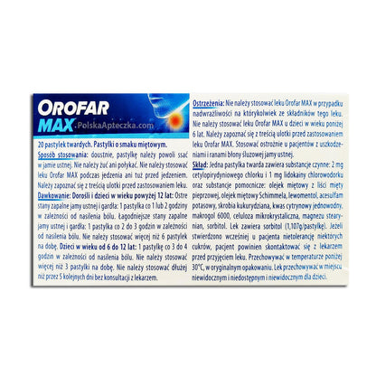 Orofar Max 20 tablets