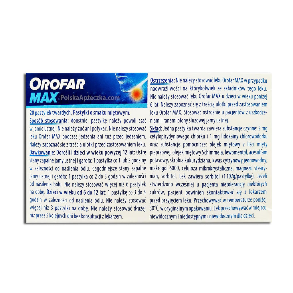 Orofar Max 20 tablets