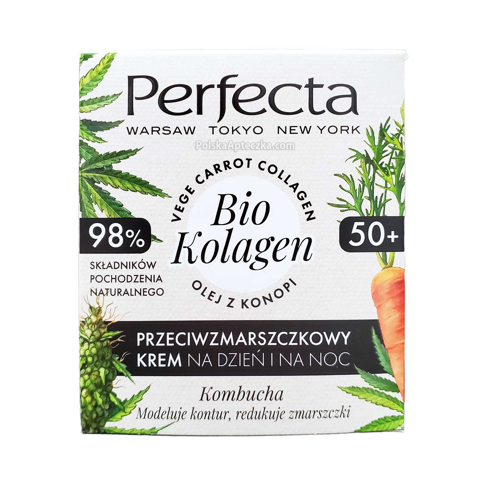 Perfecta, Bio Kolagen 50+ krem przeciwzmarszczkowy na dzien i noc, 50ml