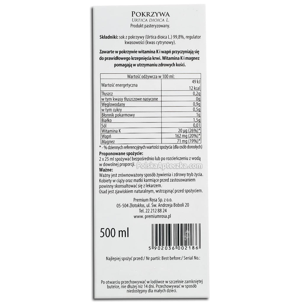 Sok z Pokrzywy Premium Rosa 500ml
