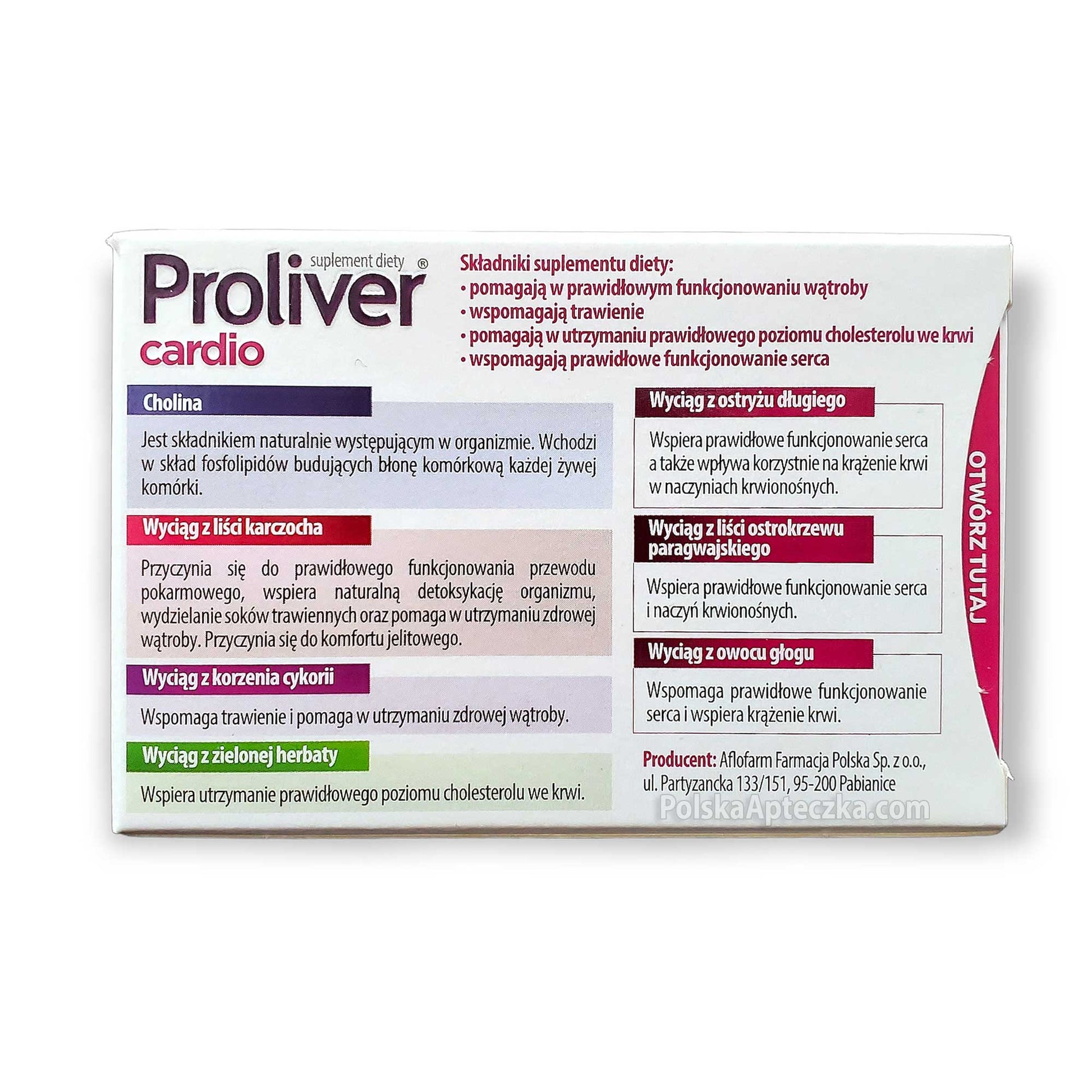 Proliver Cardio, 30 tablets, Aflofarm